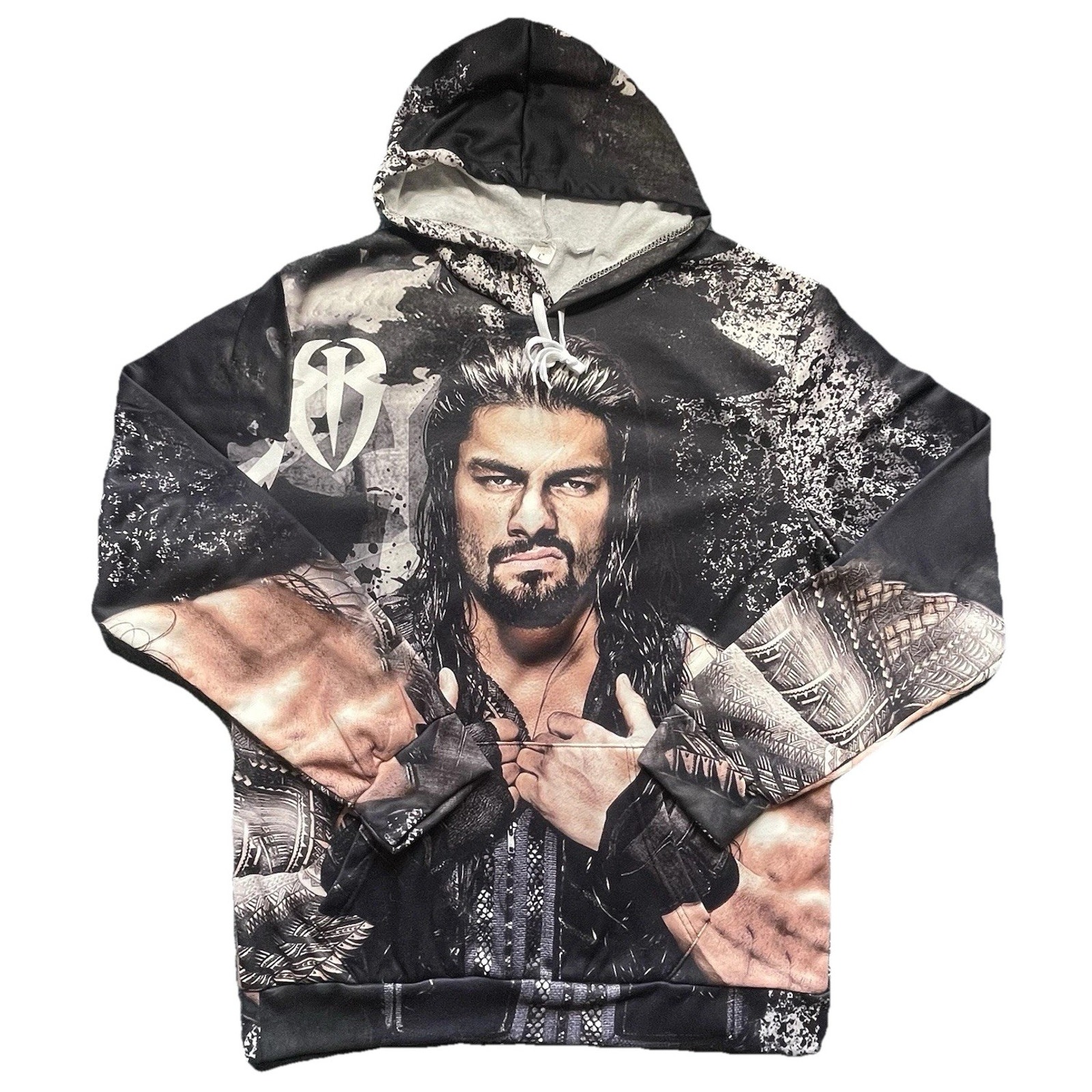 Wwe Roman Reigns 3d Print Hoodie Mens Lg Wrestling Entertainment Fan Pullover